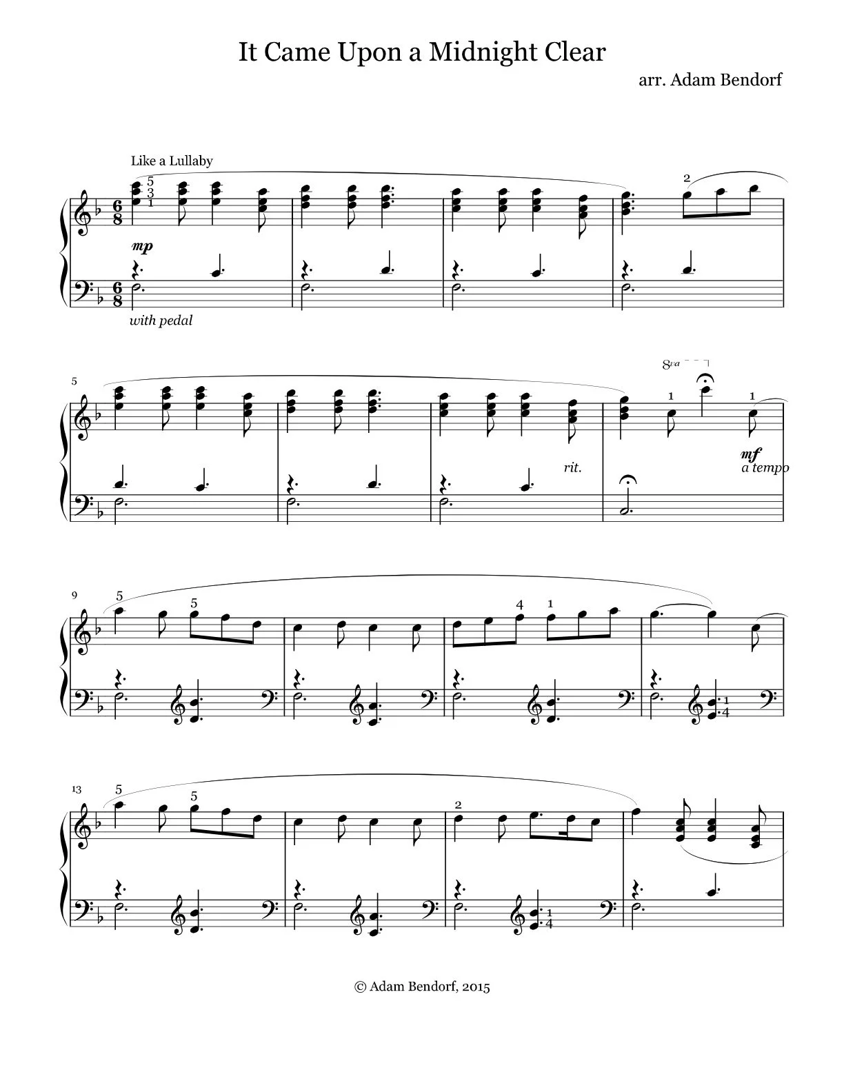 free piano christmas sheet music